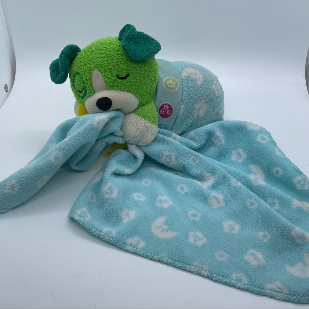 LeapFrog Twinkle Little Scout Green Puppy Dog Light Up Music Baby With Blanket